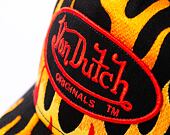 Kšiltovka Von Dutch Flame Trucker Managua - Cotton Twill - Black/Red