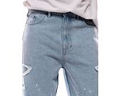 Džíny Karl Kani OG Baggy Five Pocket Paintsplatter Denim Bleached blue/white