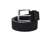 Pásek Urban Classics Suede Leather Imitation Belt - Black / Silver