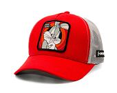 Dětská Kšiltovka Capslab Looney Tunes Trucker - Bugs Bunny - Red / Grey