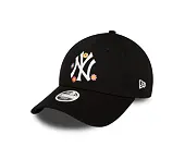 Dámská kšiltovka New Era 9FORTY Womens MLB Flower New York Yankees Black / White