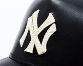 Kšiltovka New Era - 9FORTY A-Frame Trucker MLB Leather - NY Yankees - Black