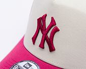 Kšiltovka New Era - MLB Cream & Patch 9FORTY A-Frame - NY Yankees - Cream / Burgundy