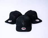 Mitchell & Ness Blk/Blk Logo Classic Red Brooklyn Nets Black Cap