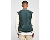 Bunda Urban Classic Oldschool College Jacket Bottlegreen/White