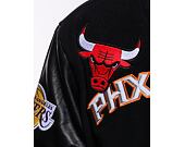 Bunda New Era NBA Badge Varsity Jacket NBA All-Over Black / Optic White