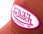 Kšiltovka Von Dutch Trucker Boston - Cotton Twill - Brown/Pink