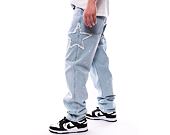 Džíny Karl Kani OG Baggy Five Pocket Paintsplatter Denim Bleached blue/white