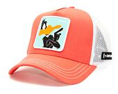 Kšiltovka Capslab Looney Tunes Trucker - Curious Daffy Duck - Coral Red / White