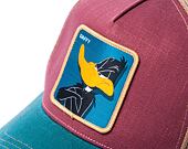 Kšiltovka Capslab Looney Tunes Trucker - Suspicious Daffy Duck - Burgundy / Brown / Green