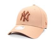 Dámská Kšiltovka New Era - 9FORTY Womens MLB Metallic - NY Yankees - Beige