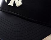 Kšiltovka New Era - 9FORTY A-Frame Trucker MLB Leather - NY Yankees - Black