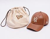 Kšiltovka New Era - MLB Image Drop - Leather 9FORTY - NY Yankees - Brown / White