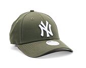 New Era 9FORTY MLB Womens League Essential New York Yankees Olive / White Womens Cap