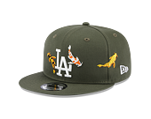 Kšiltovka New Era 9FIFTY MLB Koi Fish Los Angeles Dodgers New Olive / Optic White