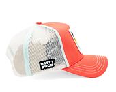 Kšiltovka Capslab Looney Tunes Trucker - Curious Daffy Duck - Coral Red / White