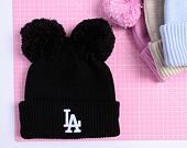 Dámský kulich New Era - Medium Knit Double Pom Beanie - LA Dodgers - Pastel Pink / White