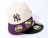 Kšiltovka New Era - 59FIFTY Low Profile "Late Fall Vibes" - NY Yankees - Cream / Purple