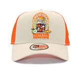 Kšiltovka New Era - Summer Patch 9FORTY Trucker - Stone / Orange