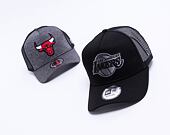 New Era 9FORTY Trucker NBA Black on Black Team Logo Los Angeles Lakers Snapback Cap