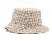 New Era MLB Womens Gingham Tapered Bucket New York Yankees Stone Hat