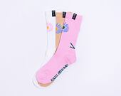 Ponožky Karl Kani Signature Flower 3-Pack Socks white/sand/pink