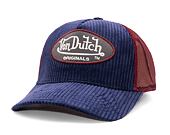 Von Dutch Boston Trucker Corduroy Navy/Red Cap