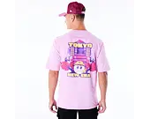 Triko New Era - Location Graphic Oversized Tee - Pastel Pink / White