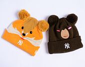 Dětský kulich New Era - Medium Knit Animal Pom Beanie - NY Yankees - Rust