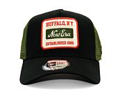 Kšiltovka New Era - Patch 9FORTY Trucker - Black / New Olive