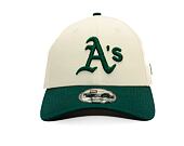 Kšiltovka New Era - MLB Color Block 9FORTY - Oakland Athletics - Cream / Dark Green