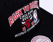Mitchell & Ness 91/92 Back 2 Back Champs Snapback HWC Chicago Bulls Black Cap