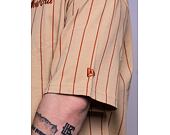 New Era Pinstripe Oversized Tee Oat Milk / Redwood T-Shirt