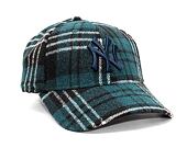 Kšiltovka New Era 9FORTY MLB Check New York Yankees Dark Green / Black