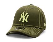 Dětská Kšiltovka New Era - 9FORTY Contrast Stitch - NY Yankees - Olive / Neon Yellow