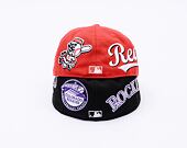 Kšiltovka New Era - MLB Image Drop - All Over Print 59FIFTY - Cincinnati Reds - Scarlet