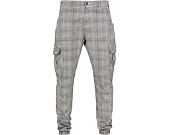 Urban Classics TB3138 AOP Glencheck Cargo Jog Pants White/Black