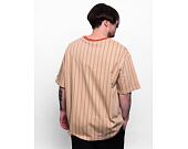 New Era Pinstripe Oversized Tee Oat Milk / Redwood T-Shirt