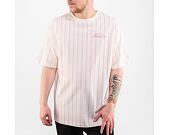 Triko New Era Pinstripe Oversized Tee Branded Off White / Wild Rose Pink