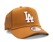 Kšiltovka New Era 9FORTY A-Frame Trucker MLB League Essential Los Angeles Dodgers Toasted Peanut / W