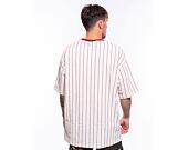 Triko New Era Pinstripe Oversized Tee Off White / Cardinal