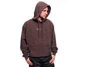 Mikina Karl Kani Small Signature OS Washed Heavy Sweat Landscape Hoodie brown