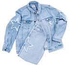 Džíny Karl Kani OG Baggy Five Pocket Paintsplatter Denim Bleached blue/white