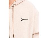 Mikina Karl Kani Chest Signature Os Full Zip Diner Hoodie vanilla melange