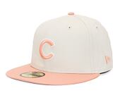 Kšiltovka New Era 59FIFTY MLB White Crown Chicago Cubs Cooperstown Off White / Peach