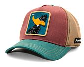 Kšiltovka Capslab Looney Tunes Trucker - Suspicious Daffy Duck - Burgundy / Brown / Green