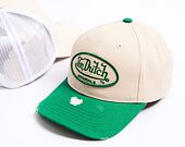 Kšiltovka Von Dutch Db Denver - Cotton Twill Dadcap - Cream/Green