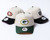 Kšiltovka New Era - 9FORTY A-Frame Cream Patch - Green Bay Packers - Stone / Dark Green