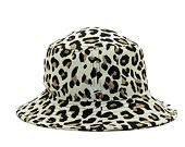 Dámský klobouk New Era - Adventure Bucket Leopard - Stone / Black