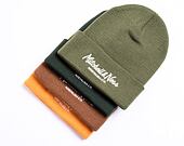 Mitchell & Ness Branded Pinscript Cuff Knit Olive Winter Beanie